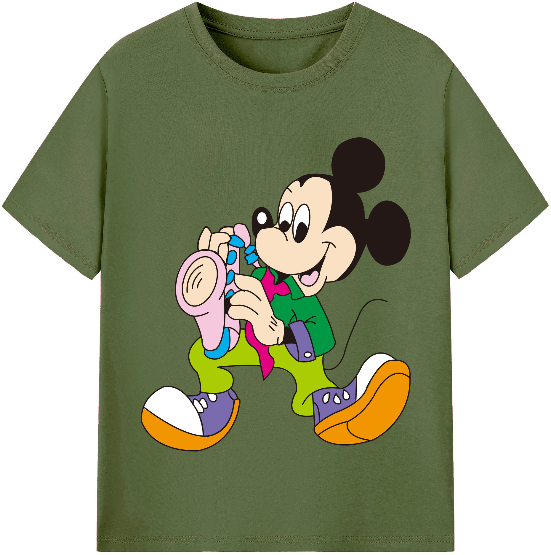 （画像用） ミッキーマウス Mickey Mouse 綿100％半袖Tシャツ（フロントプリント）